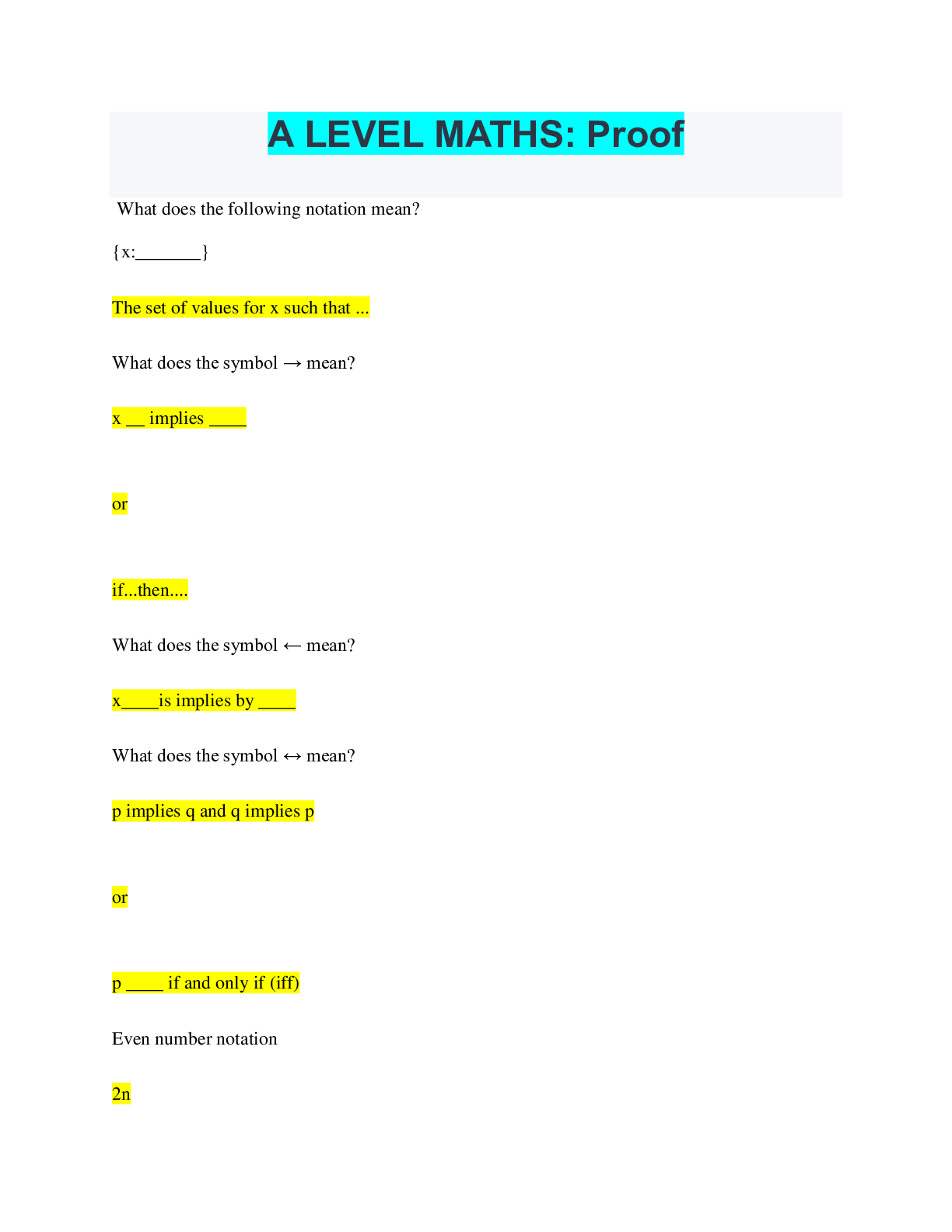Preview image of A LEVEL MATHS: Proof document